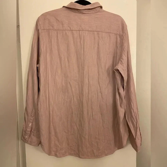 Frank & Eileen Eileen Woven Button Up Melange Pink & Grey Size Large - Picture 5 of 11